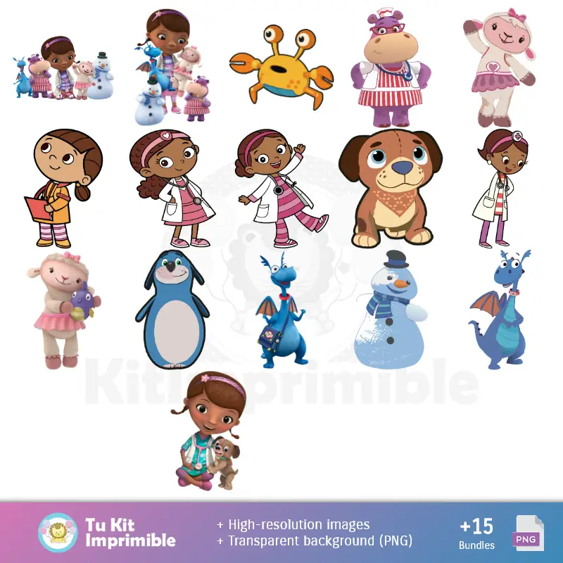 Personajes | Fundos Doutora Juguetes - Papeles Digitales para Decoração