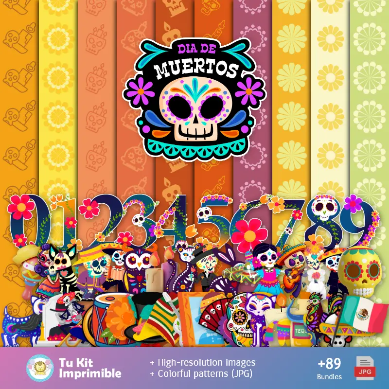 Fundo Dia dos Mortos - Papel Digital para Decoração