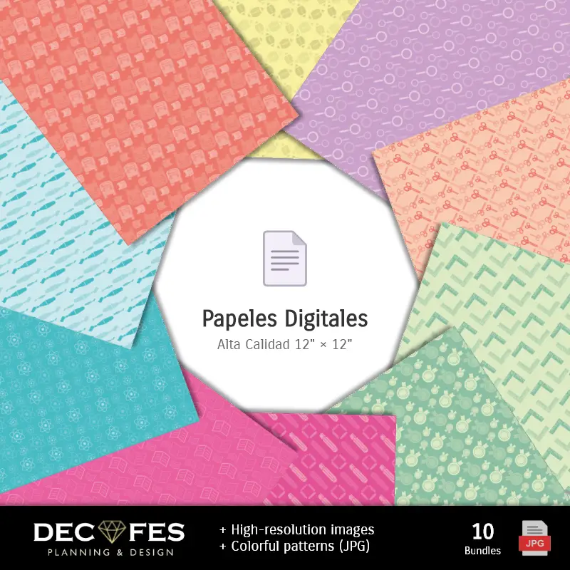 Collages | Papel Digital Dia do Professor - Imprimíveis para Scrapbook e DIY