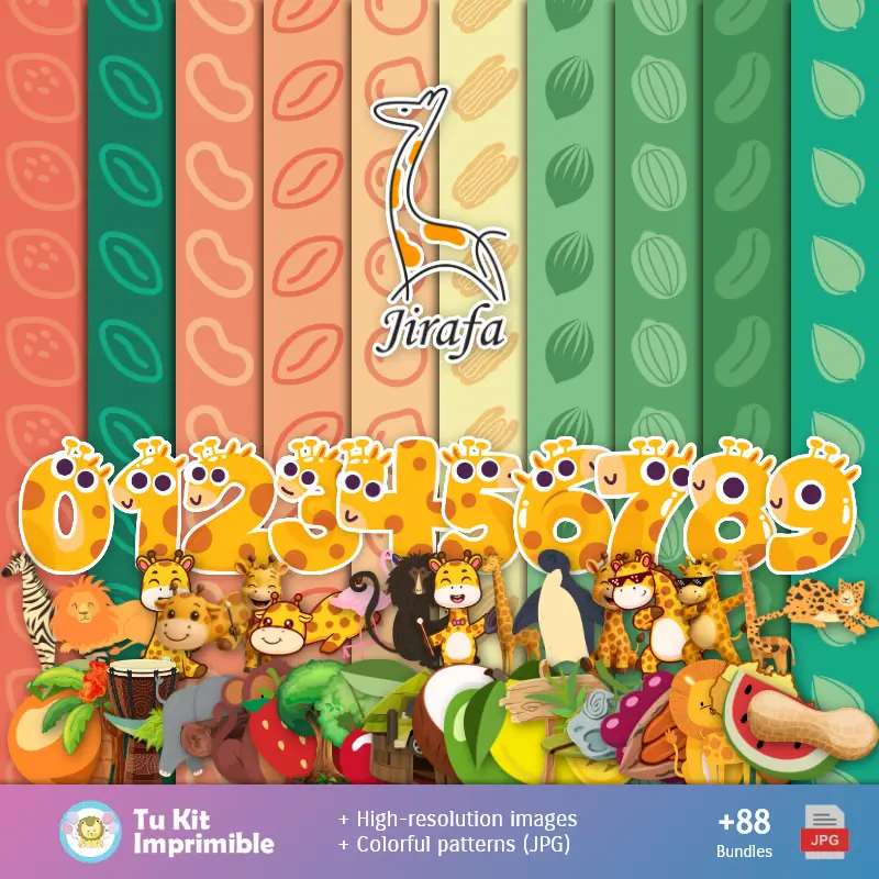 Sfondi di giraffe - Carte di decorazione digitale