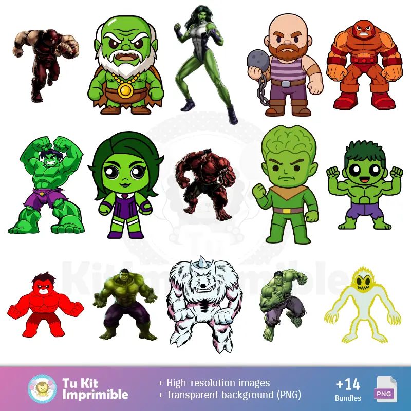 Padrões e Texturas O Incrível Hulk - Kits de Scrapbook e Festas