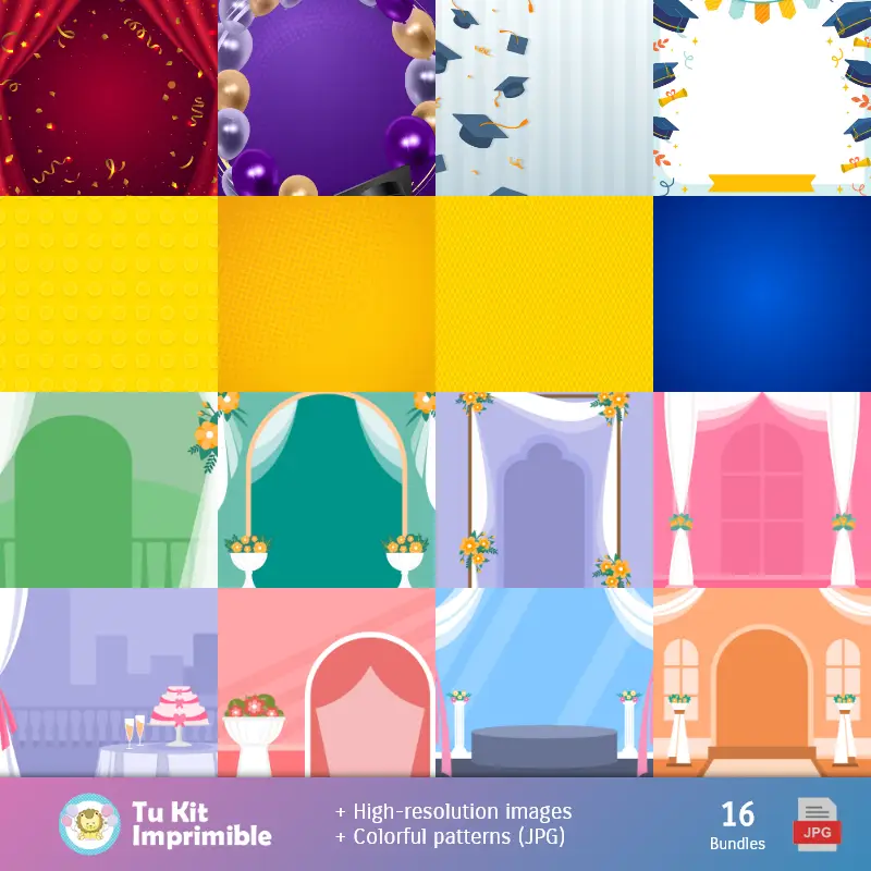 Fondos | Продвижение классов и текстур - Scrapbook и Party Kits