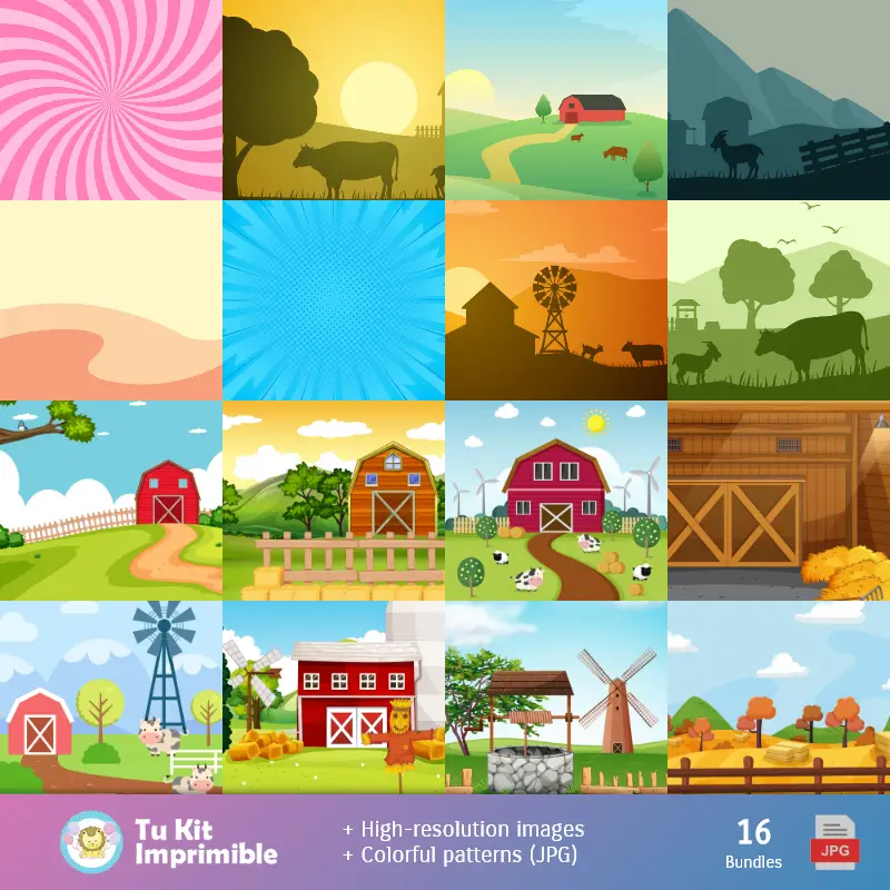 Fondos | Sfondi Granjita - Carte di Decorazione Digitale