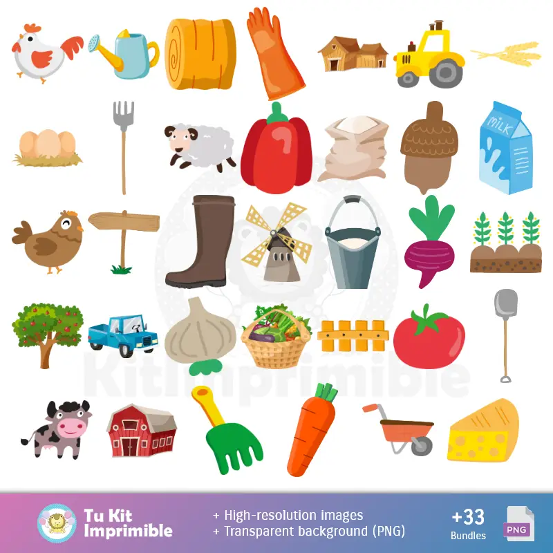 Números Temáticos | Padrões e Texturas Granjita - Kits de Scrapbook e Festas