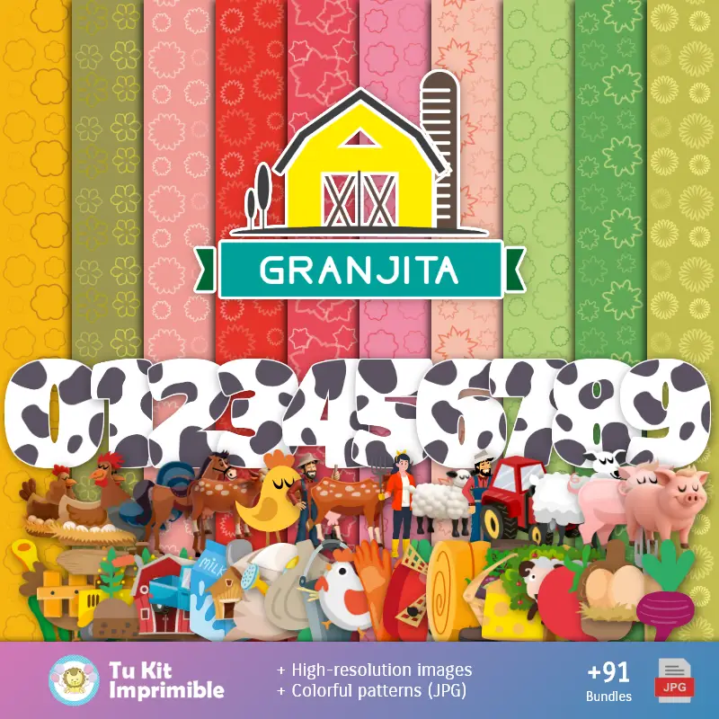 Accesorios | Padrões e Texturas Granjita - Kits de Scrapbook e Festas