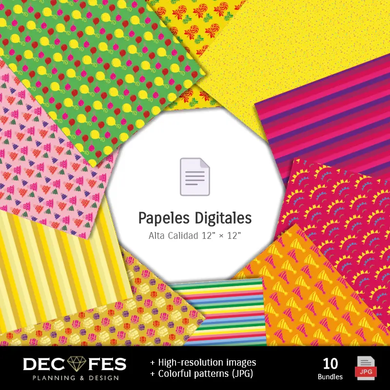 Personajes | Happy Birthday Digital Paper - Stampabile per Scrapbook e fai da te