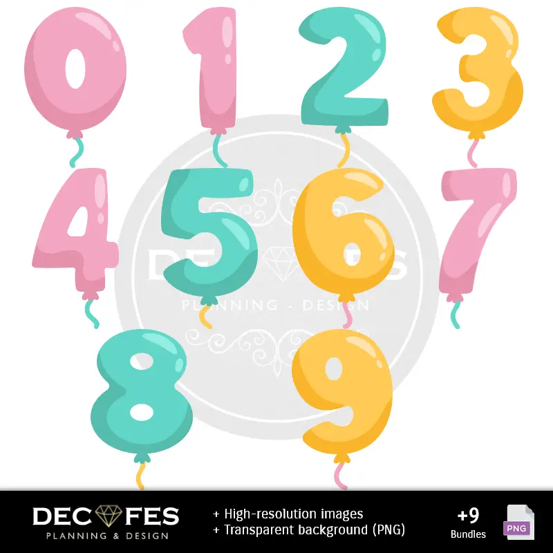 Números Temáticos | Papel Digital Feliz Aniversário - Imprimíveis para Scrapbook e DIY