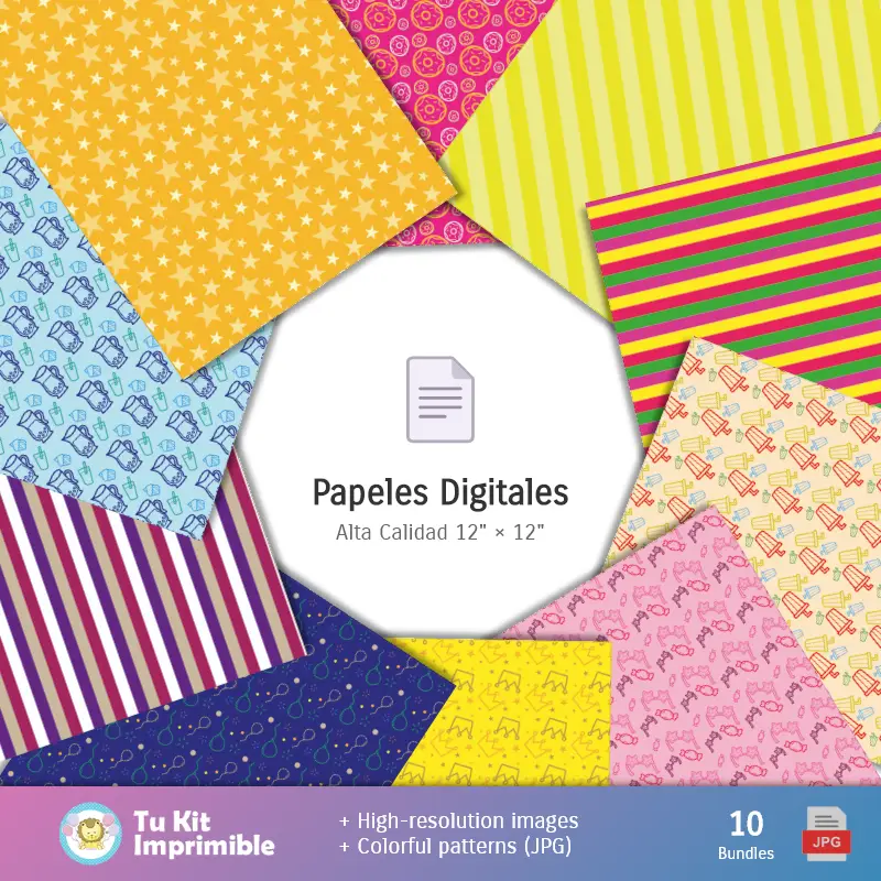 Números Temáticos | Fundos Feliz Aniversário - Papel Digital para Decoração