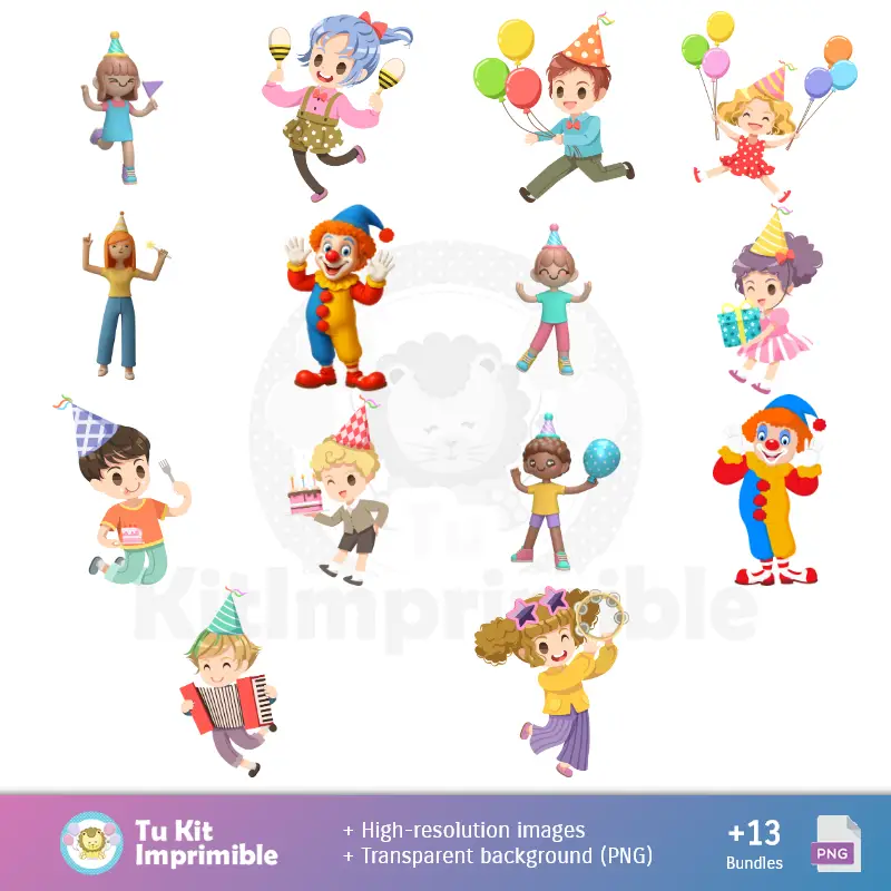 Personajes | Happy Birthday Patterns and Textures - Scrapbook and Party Kits