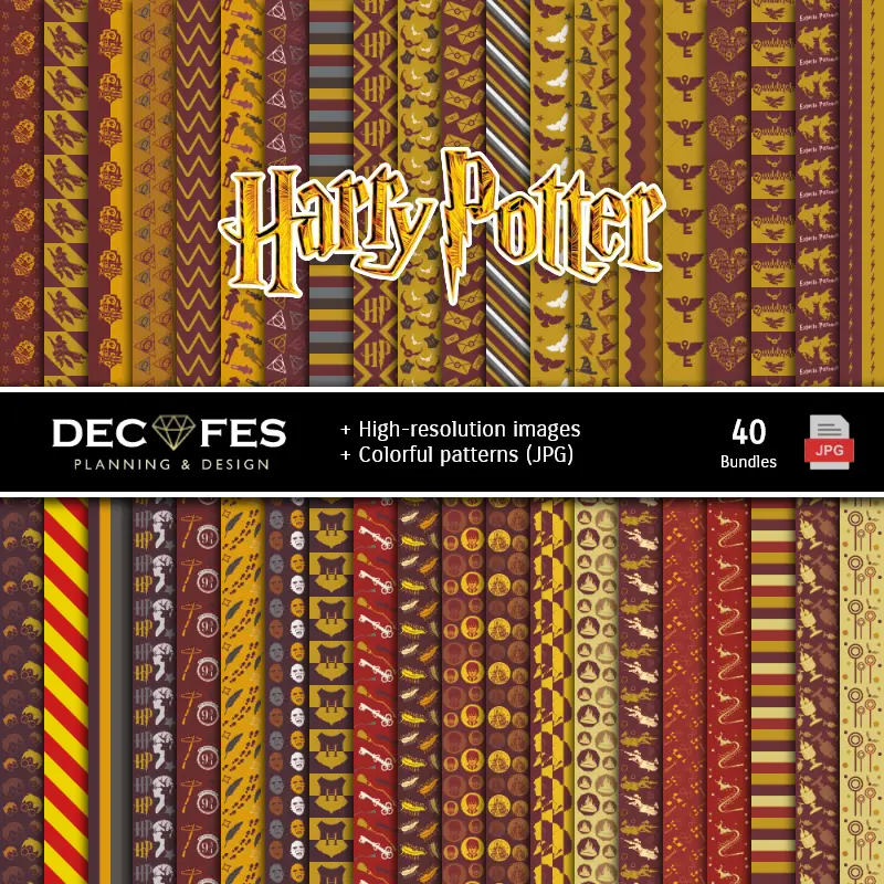 Fondos | Harry Potter Digital Paper Set - Festival e Scrapbooking