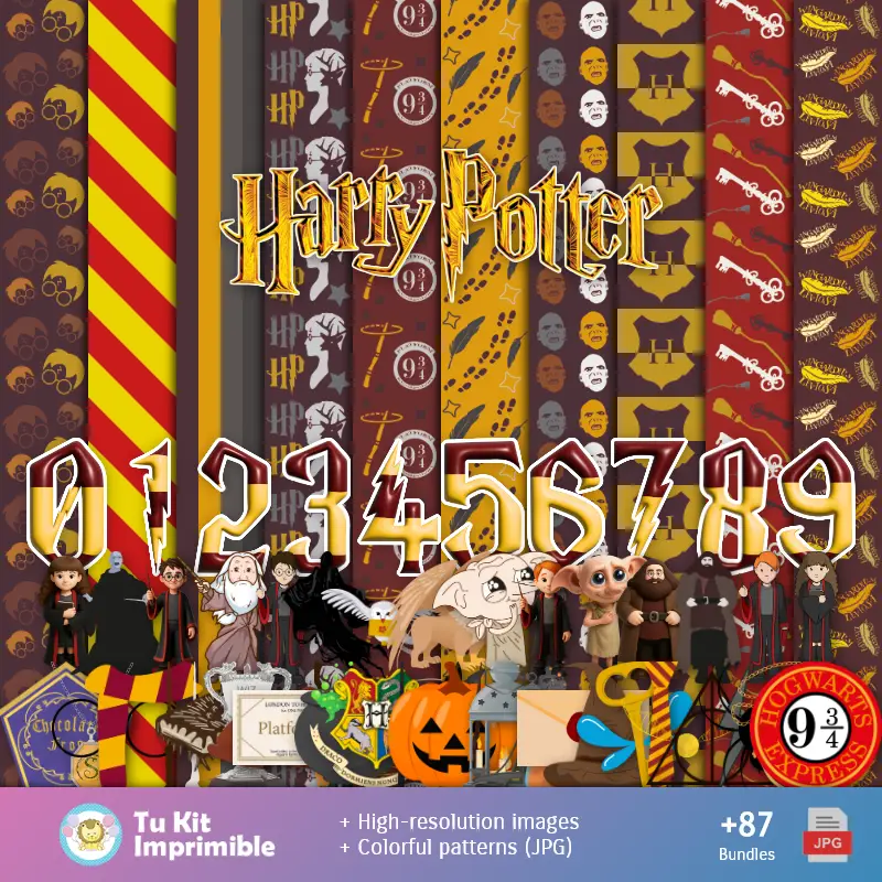 Harry Potter modelli e texture - Scrapbook e kit di partito
