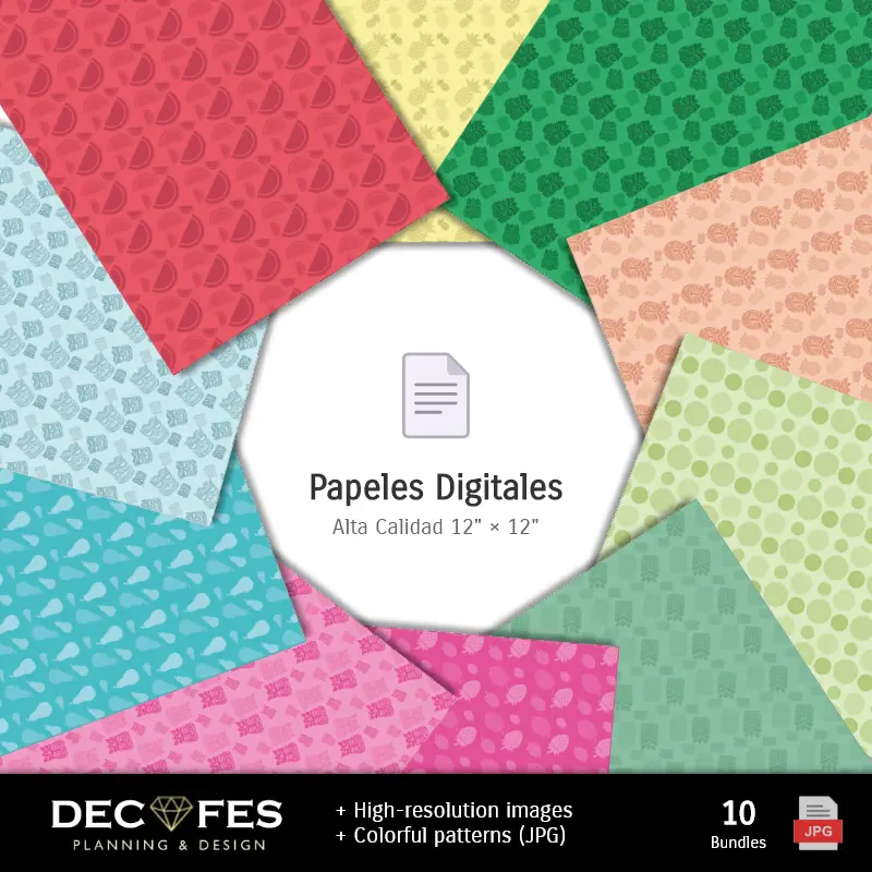 Collages | Papel Digital Fiesta Hawaiana Aloha - Imprimíveis para Scrapbook e DIY