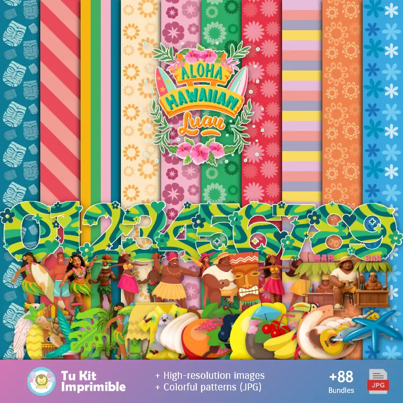 Hawaiian Festivals and Textures Aloha - Scrapbook and Party Kits