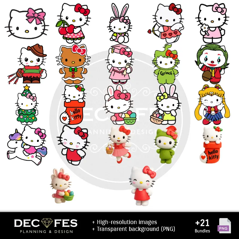 Personajes | Papel Digital Hello Kitty - Imprimíveis para Scrapbook e DIY