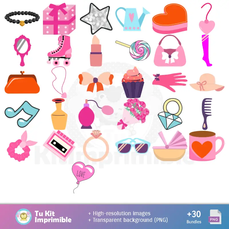 Accesorios | Fundos Hello Kitty - Papel Digital para Decoração