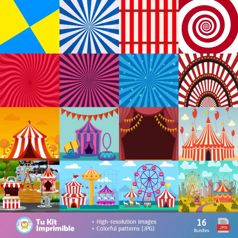 Fondos | Pannolini Circus - Carte Decorative Digitali