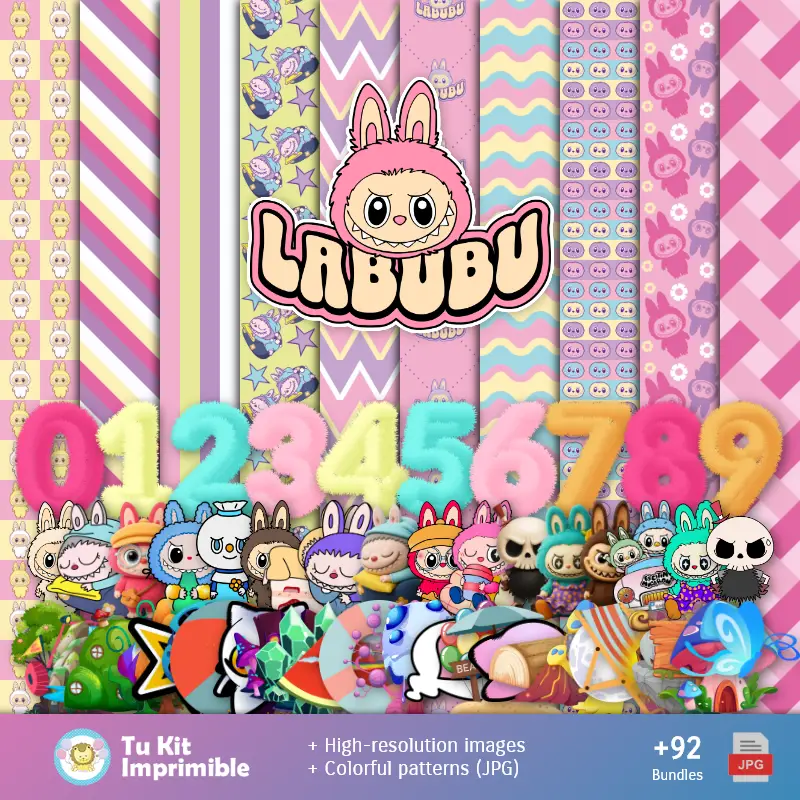 Historiques de Labububu - Papier numérique pour décoration