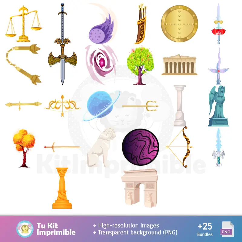 Accesorios | Os Cavaleiros do Zodiaco - Papel Digital para Decoração