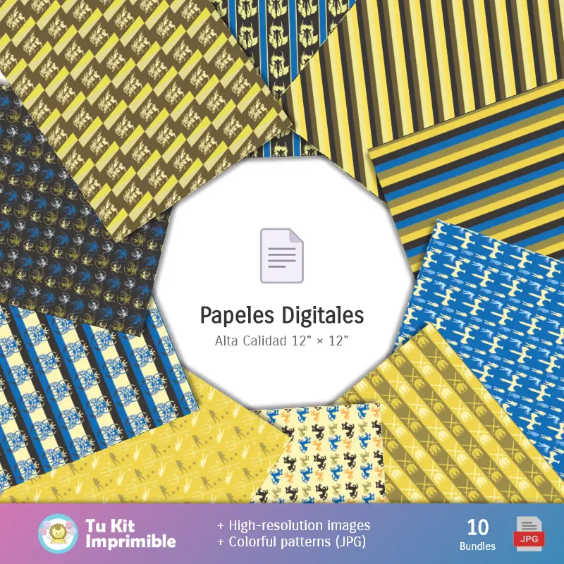 Collages | Os Cavaleiros do Zodiaco - Papel Digital para Decoração