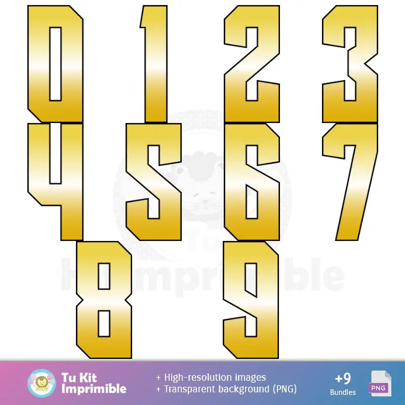 Números Temáticos | Os Cavaleiros do Zodiaco - Papel Digital para Decoração