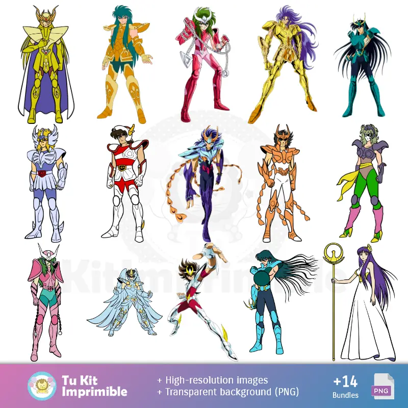 Personajes | Os Cavaleiros do Zodiaco - Papel Digital para Decoração