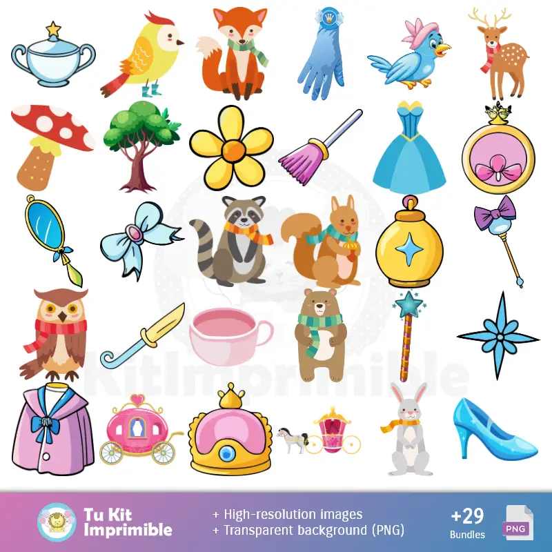 Accesorios | Padrões e Texturas La Cenicienta - Kits de Scrapbook e Festas