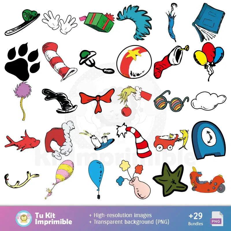 Accesorios | Padrões e Texturas O Gato Ensombrerado - Kits de Scrapbook e Festas