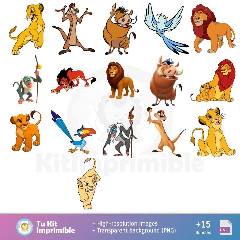 Personajes | Fundos El Rey León - Papeles Digitales para Decoração