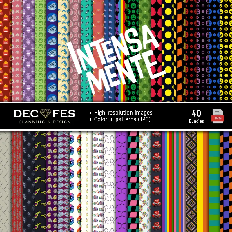 Fondos | Inside Out Digital Paper Set Intensely - Фонтаны для фестивалей и скрапбукинга
