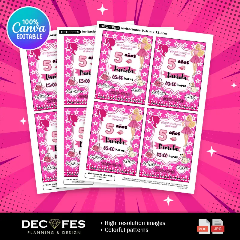 Collages | Invitación Barbie Princesa