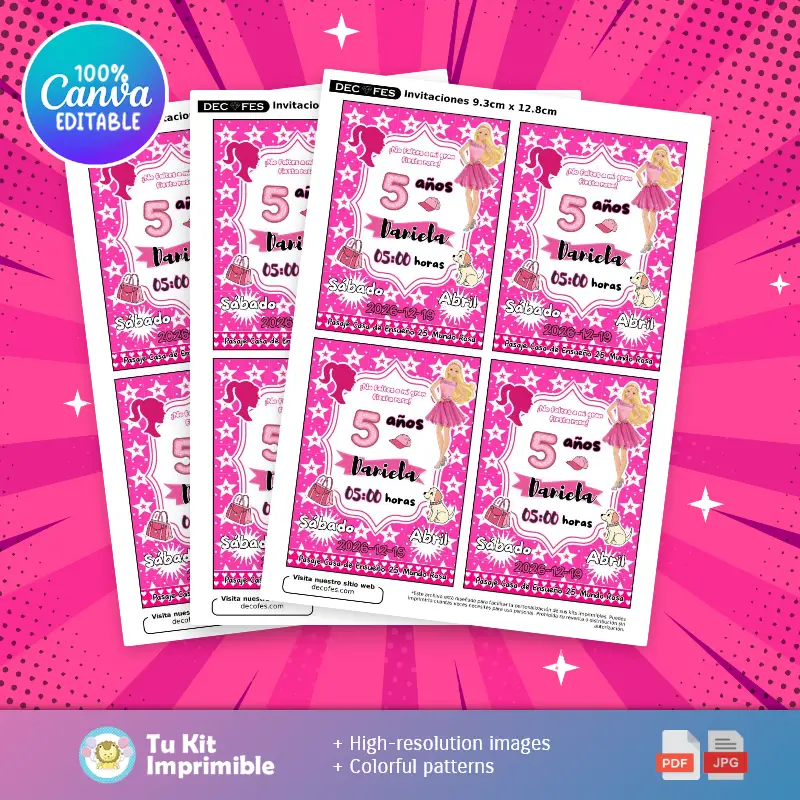 Collages | Invitación Barbie Princesa