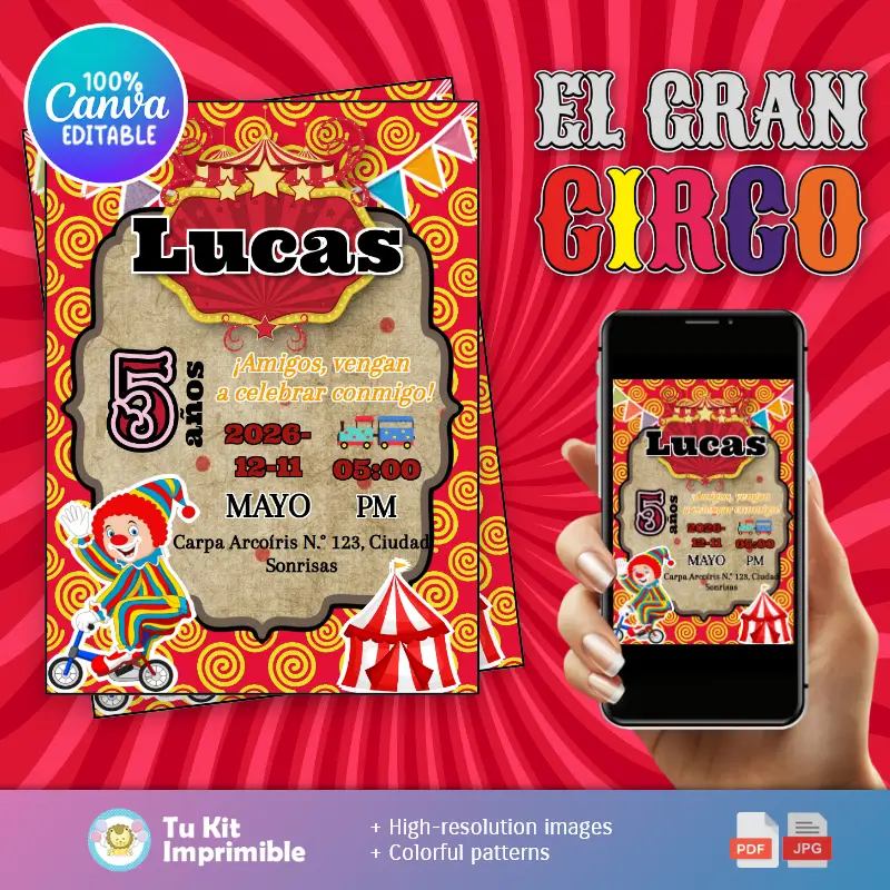 Patrones | Invitación Circo Payasos Show Circense