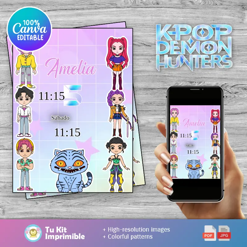 Patrones | Invitación KPOP Demon Hunters Super Idol