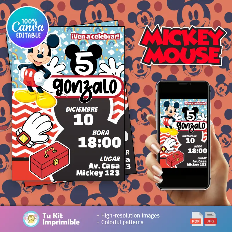 Patrones | Invitación Mickey Mouse Aventura Clásica