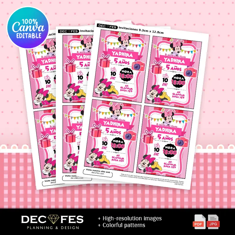 Collages | Invitación Minnie Mouse Dulce Encanto