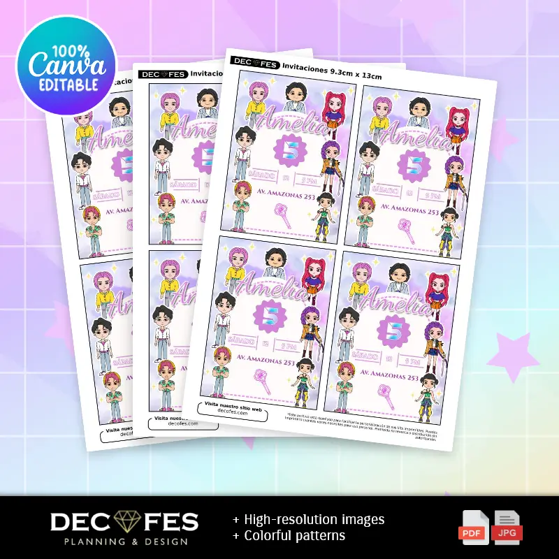Collages | Invitation K-pop Chasseurs de démons Super Idole