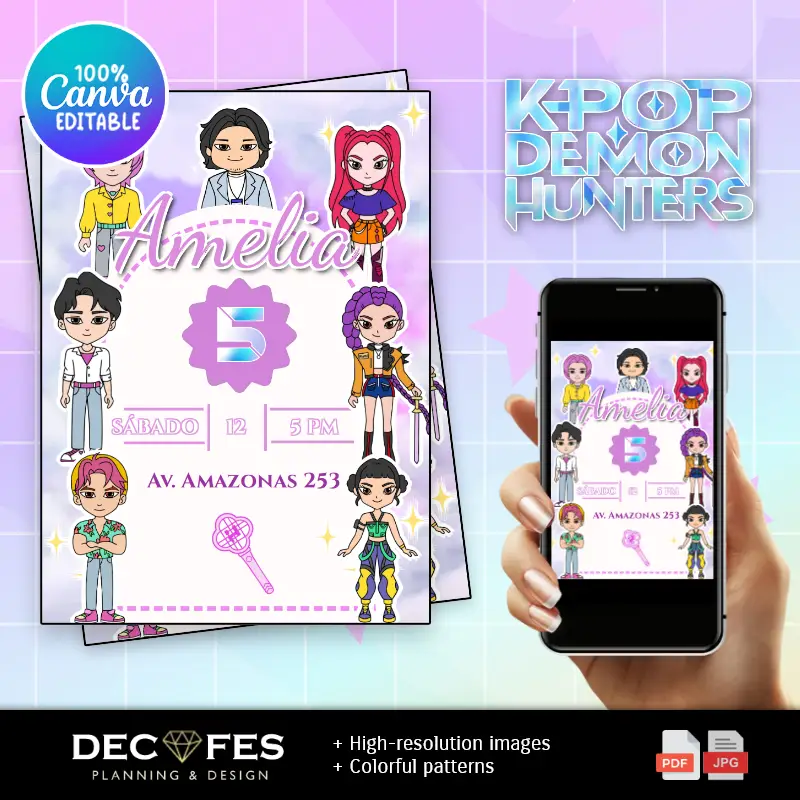 Invitation K-pop Chasseurs de démons Super Idole