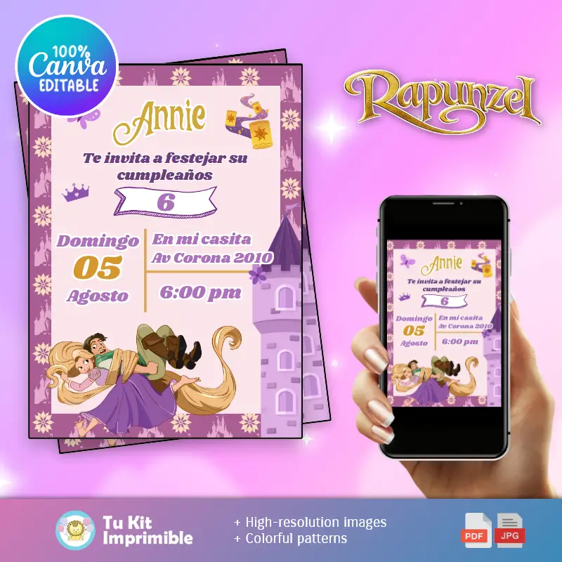 Patrones | Invitation magique Raiponce