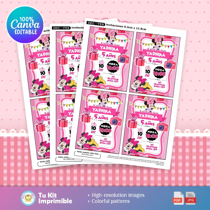 Collages | Invitation Minnie Mouse Sweet Charm