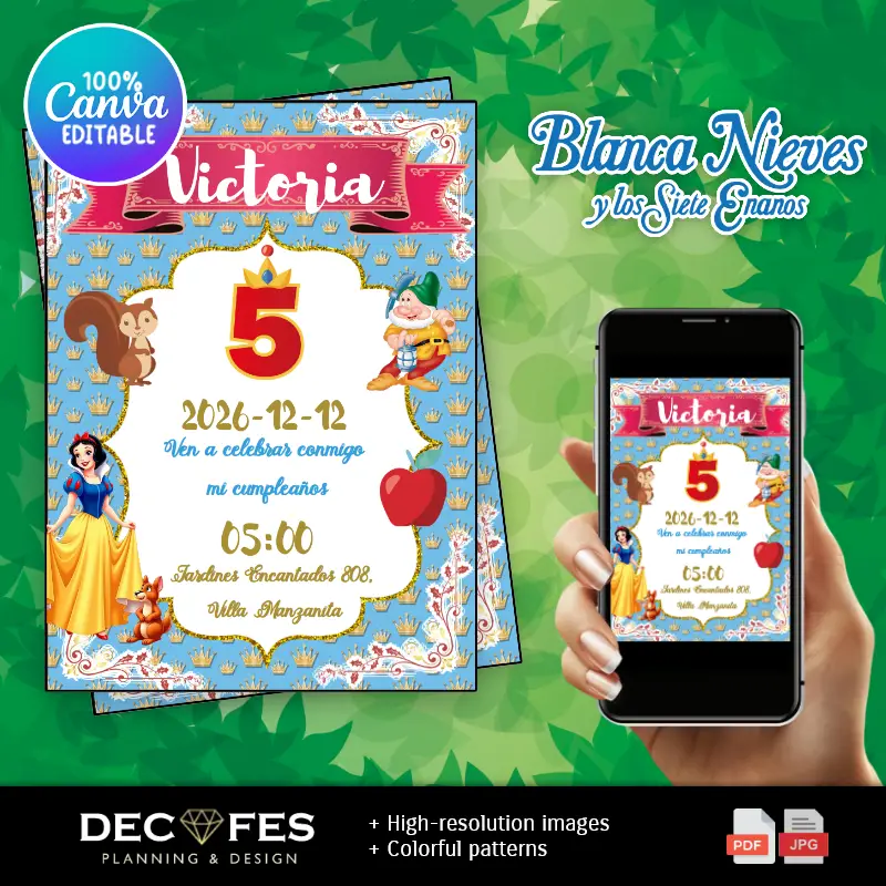 Invitation pour Blanche-Neige et les Sept Nains au Magic Kingdom