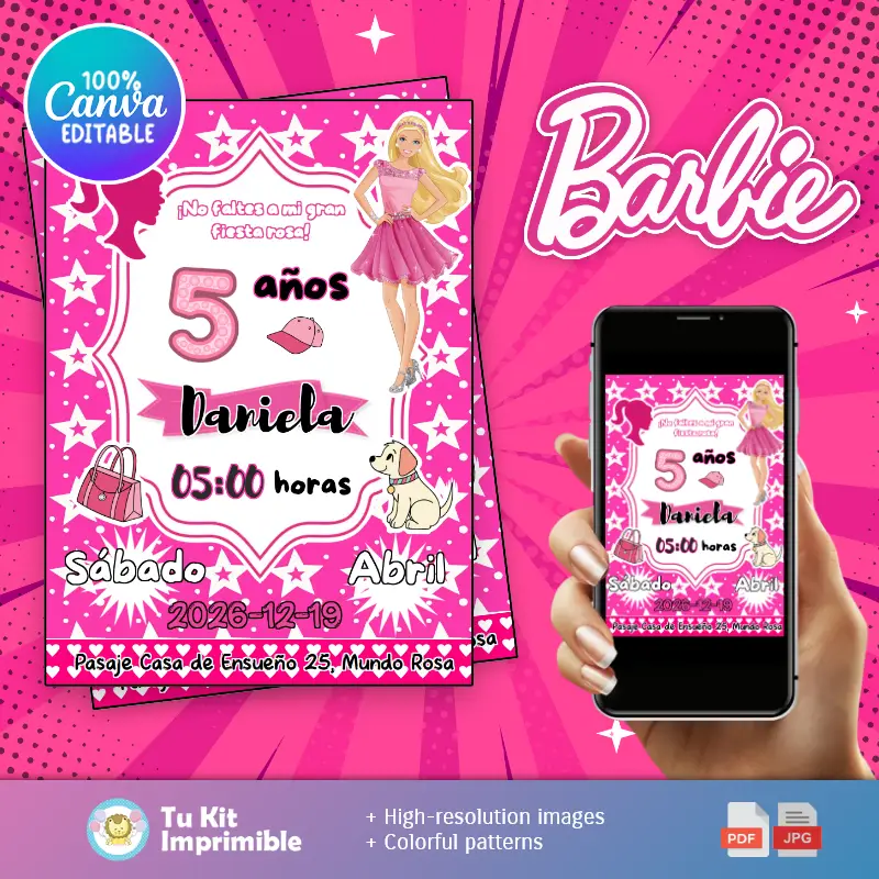 Patrones | Invitation princesse Barbie