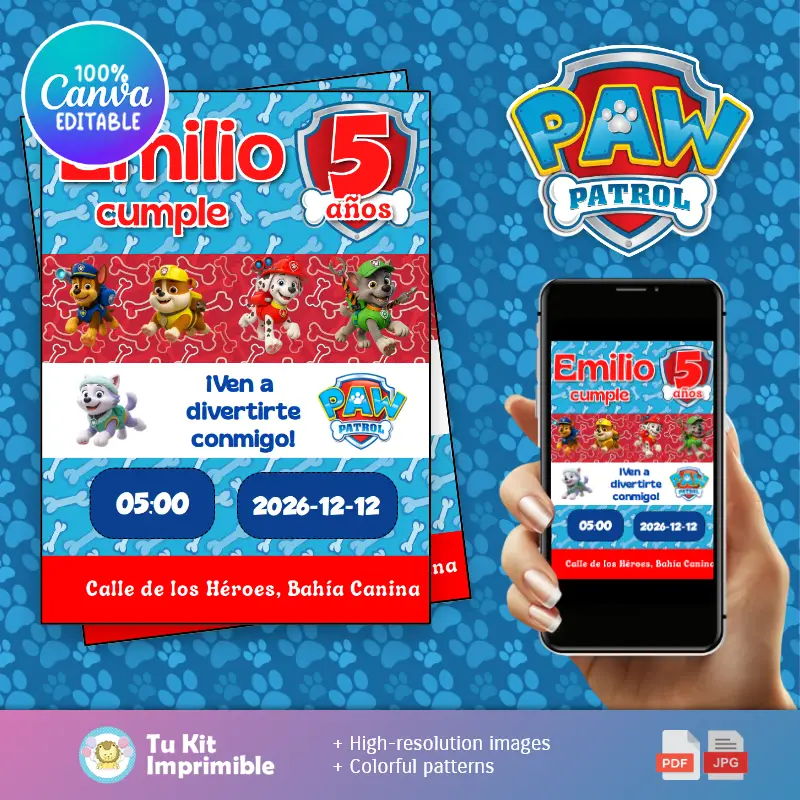 Patrones | Invito avventuroso di Paw Patrol