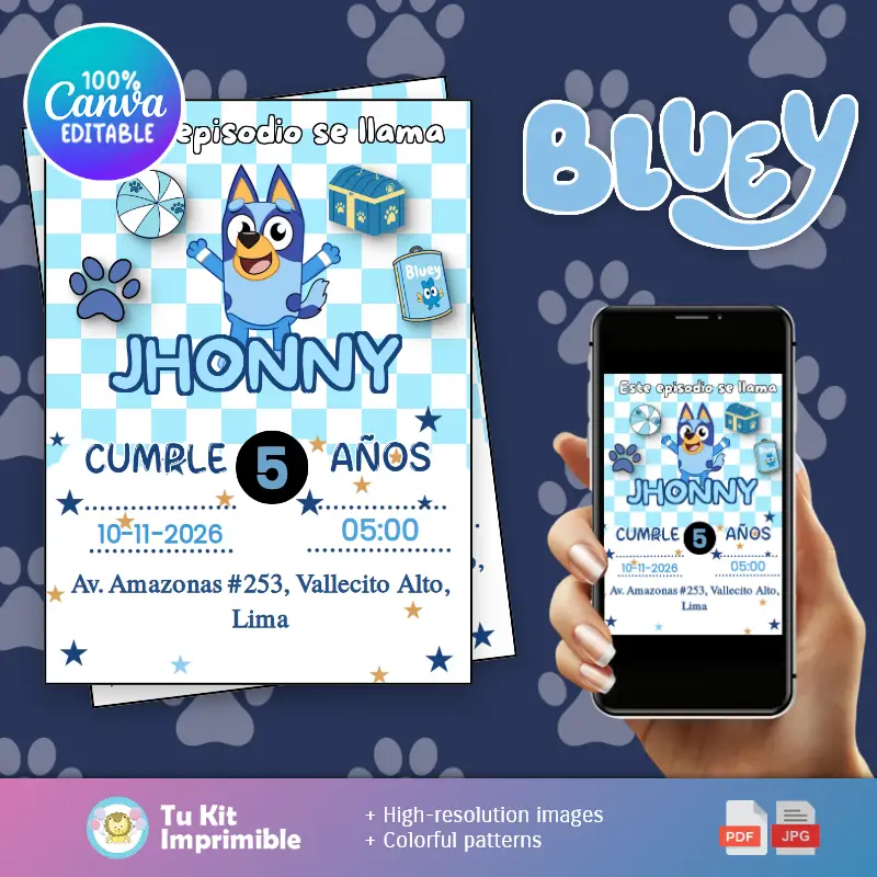 Patrones | Invito moderno Bluey