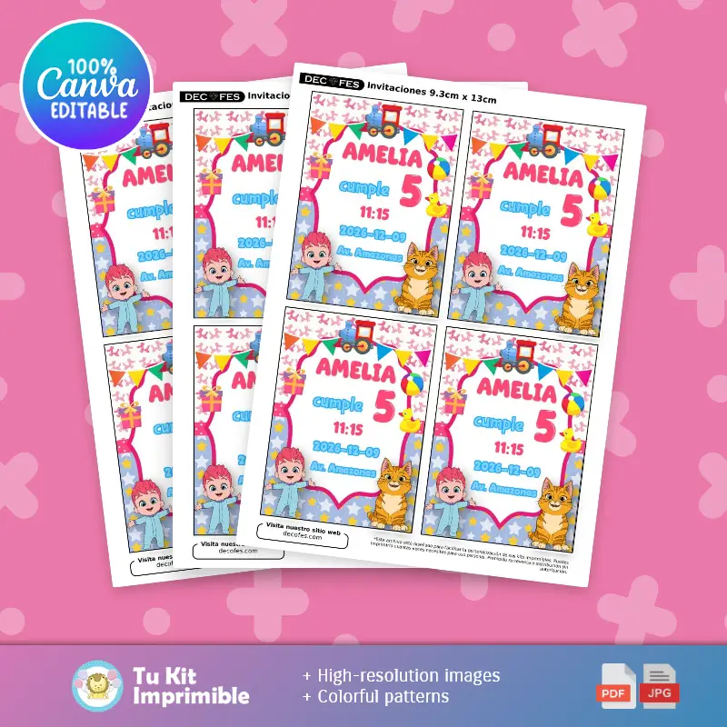 Collages | Invito di compleanno per bambini Bebefinn