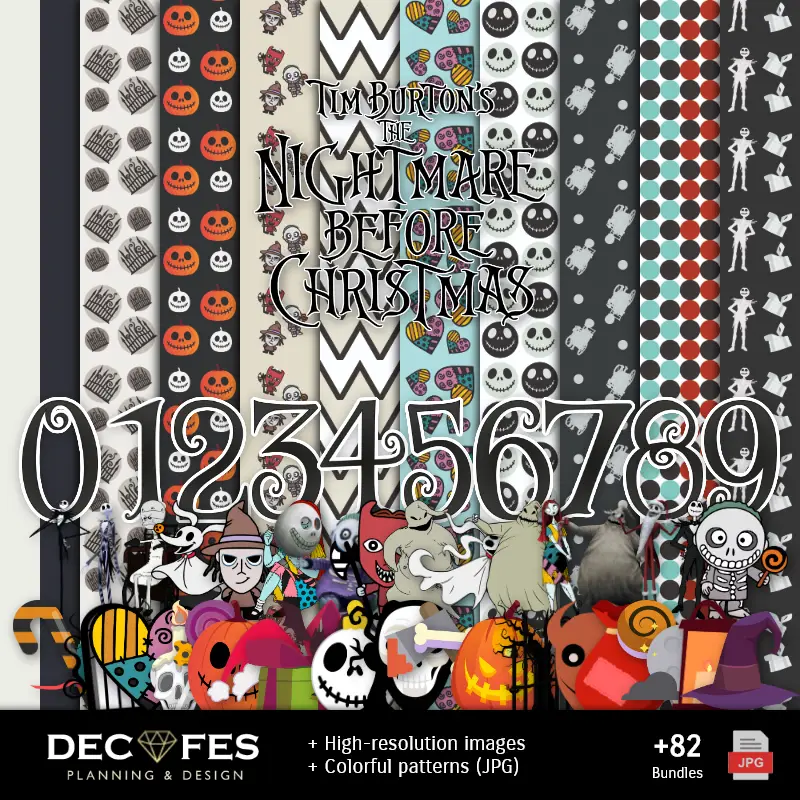 Jack Skellington Carta digitale - Stampabile per Scrapbook e fai da te