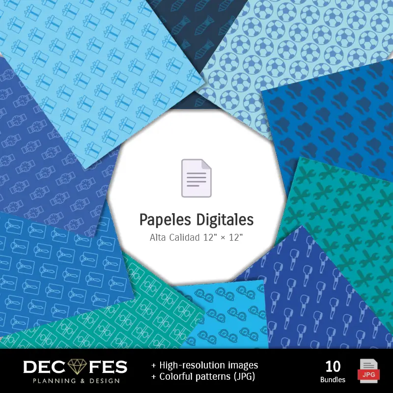 Personajes | Journée des Pères en papier numérique - Imprimable pour Scrapbook et bricolage