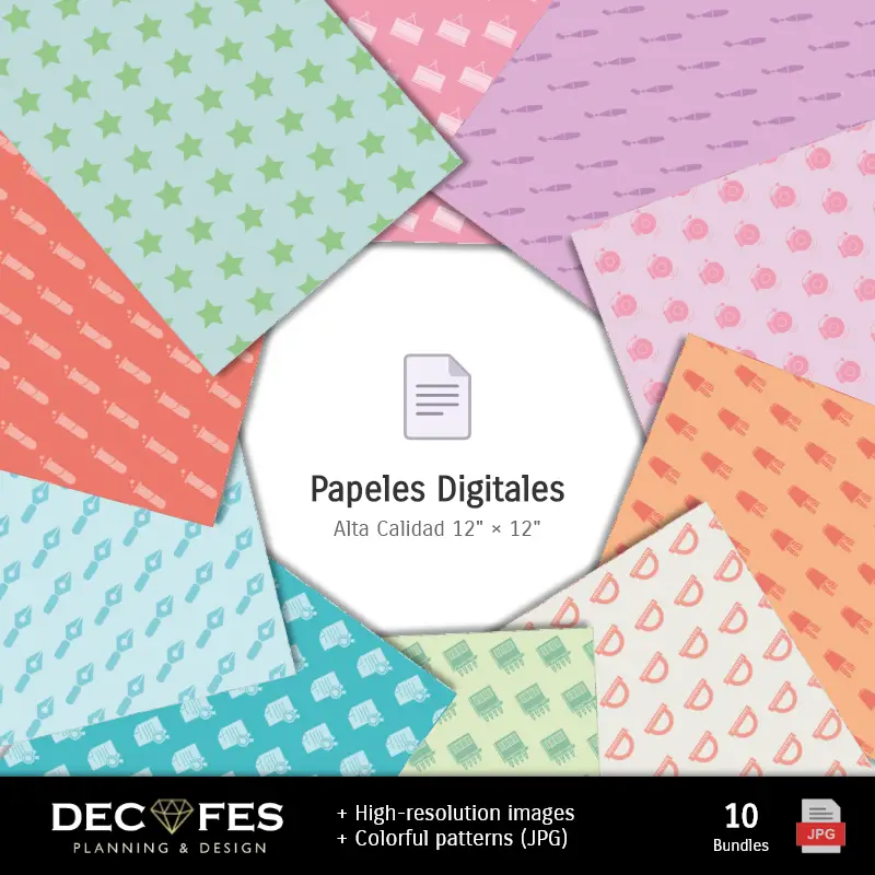 Accesorios | Journée du papier numérique de l'enfant - Imprimable pour le scrapbook et le bricolage