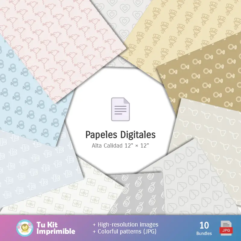 Collages | Anniversario 50-anni modelli e texture - Scrapbook e kit partito