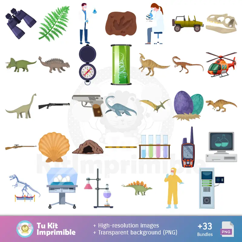 Accesorios | Jurassic Park Patterns and Textures - Scrapbook and Party Kits