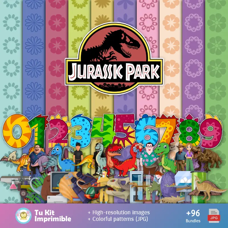 Jurassic Park Patterns and Textures - Scrapbook and Party Kits